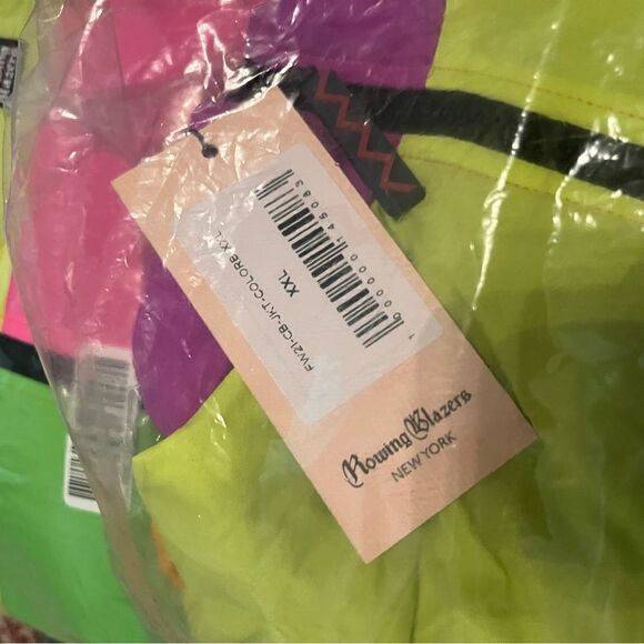 NWT Rowing Blazers Colorblock cashball jacket neon colorblock size M - Picture 6 of 6